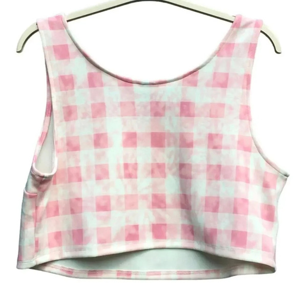 Torrid Women’s Plus Size 2X Pink Plaid Cropped Tank Top - Picture 4 of 6